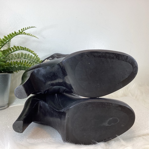 VIA SPIGA LEATHER MID CALF BOOTS BUCKLES SZ 7.5 - Picture 9 of 10